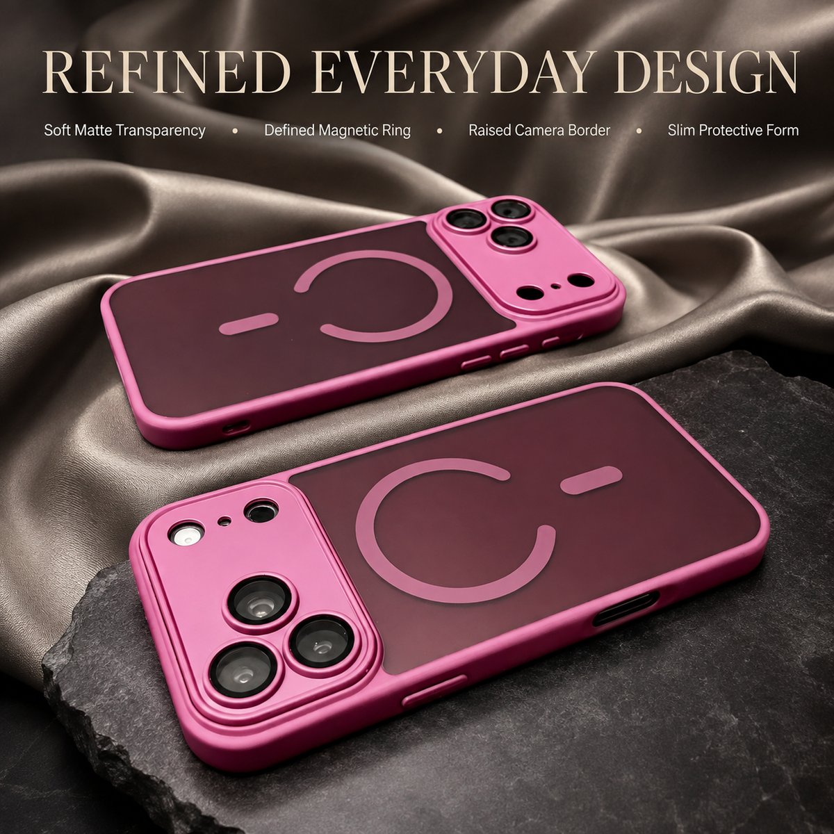 Premium iPhone Case MagSafe Matte Transparent Acrylic Magnetic Slim Shockproof Anti Fingerprint Clear Protective Back Bumper Phone Cover Case Design