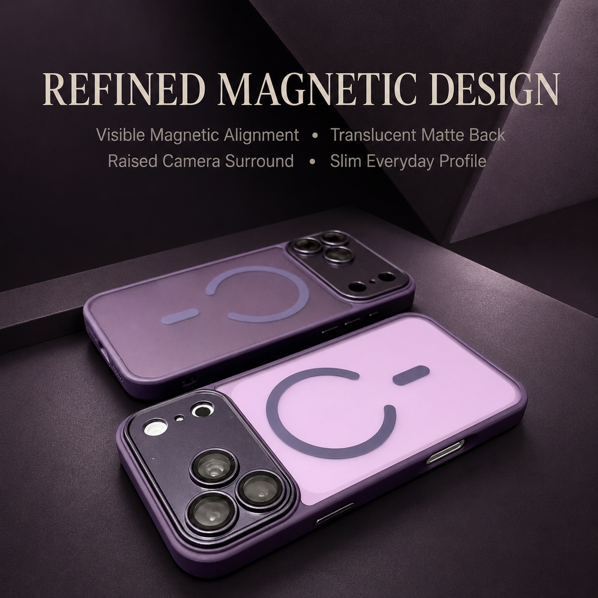 Premium iPhone Case MagSafe Matte Transparent Acrylic Magnetic Slim Shockproof Anti Fingerprint Clear Protective Back Bumper Phone Cover Case Design