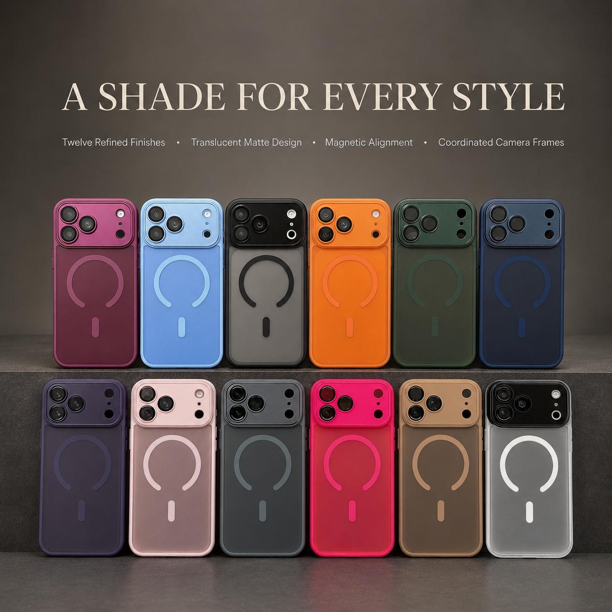 Premium iPhone Case MagSafe Matte Transparent Acrylic Magnetic Slim Shockproof Anti Fingerprint Clear Protective Back Bumper Phone Cover Case Design