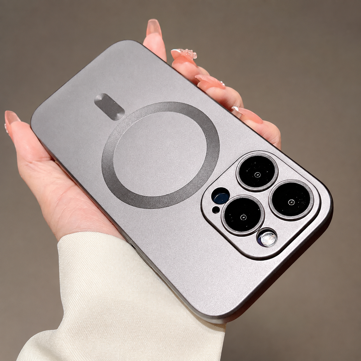 Premium iPhone Case MagSafe Metallic Paint Magnetic Shockproof Lens Protection Matte Anti Scratch Non Slip Reflective Lightweight Protective Cover Case