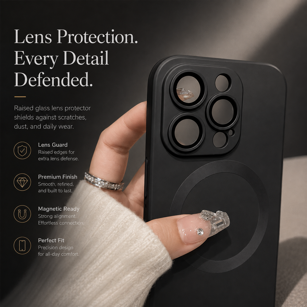 Premium iPhone Case MagSafe Metallic Paint Magnetic Shockproof Lens Protection Matte Anti Scratch Non Slip Reflective Lightweight Protective Cover Case