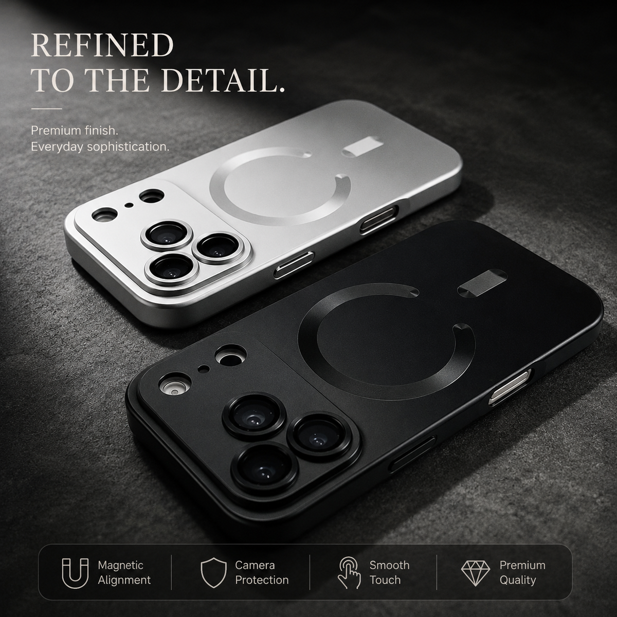 Premium iPhone Case MagSafe Metallic Paint Magnetic Soft Cover Wireless Charging Camera Lens Protection Slim Shockproof Protective Bumper Phone Case