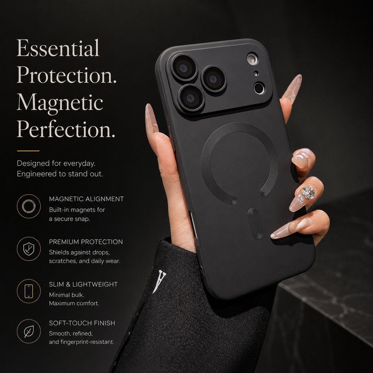Premium iPhone Case MagSafe Metallic Paint Magnetic Soft Cover Wireless Charging Camera Lens Protection Slim Shockproof Protective Bumper Phone Case