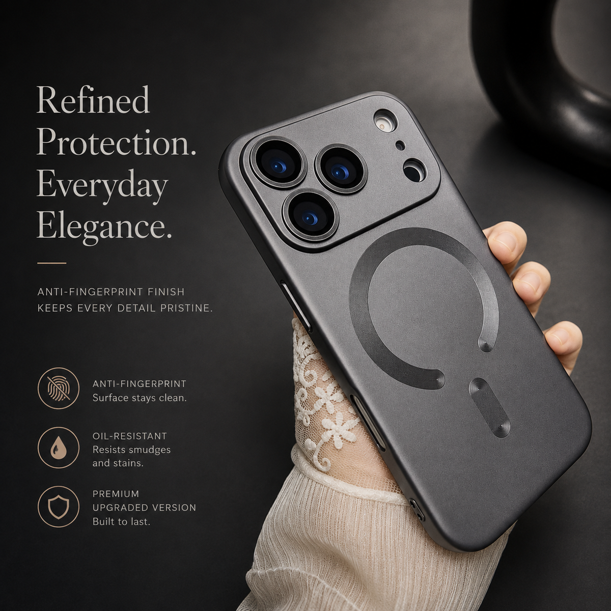 Premium iPhone Case MagSafe Metallic Paint Magnetic Soft Cover Wireless Charging Camera Lens Protection Slim Shockproof Protective Bumper Phone Case
