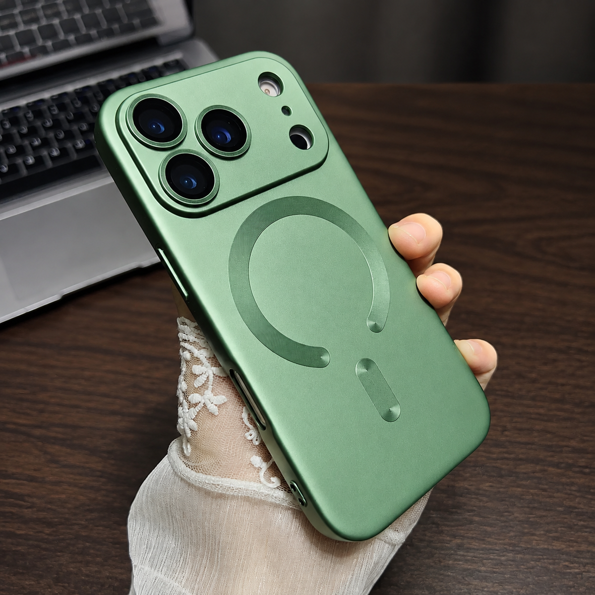 Premium iPhone Case MagSafe Metallic Paint Magnetic Soft Cover Wireless Charging Camera Lens Protection Slim Shockproof Protective Bumper Phone Case
