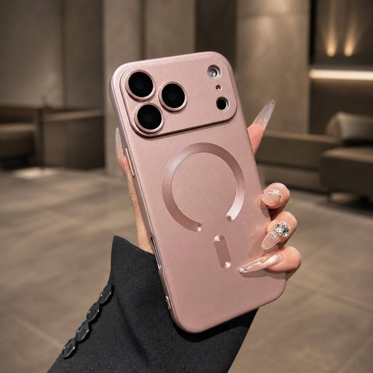 Premium iPhone Case MagSafe Metallic Paint Magnetic Soft Cover Wireless Charging Camera Lens Protection Slim Shockproof Protective Bumper Phone Case