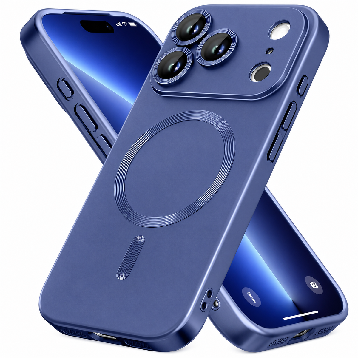 Premium iPhone Case MagSafe Metallic Paint Soft TPU Magnetic Wireless Charging Lens Protection Shockproof Slim Anti Scratch Protective Bumper Cover Case