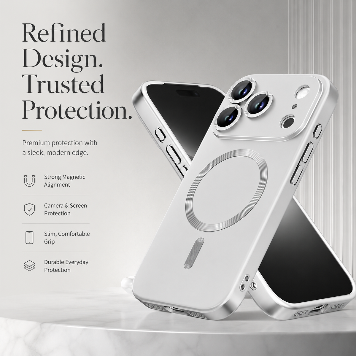 Premium iPhone Case MagSafe Metallic Paint Soft TPU Magnetic Wireless Charging Lens Protection Shockproof Slim Anti Scratch Protective Bumper Cover Case