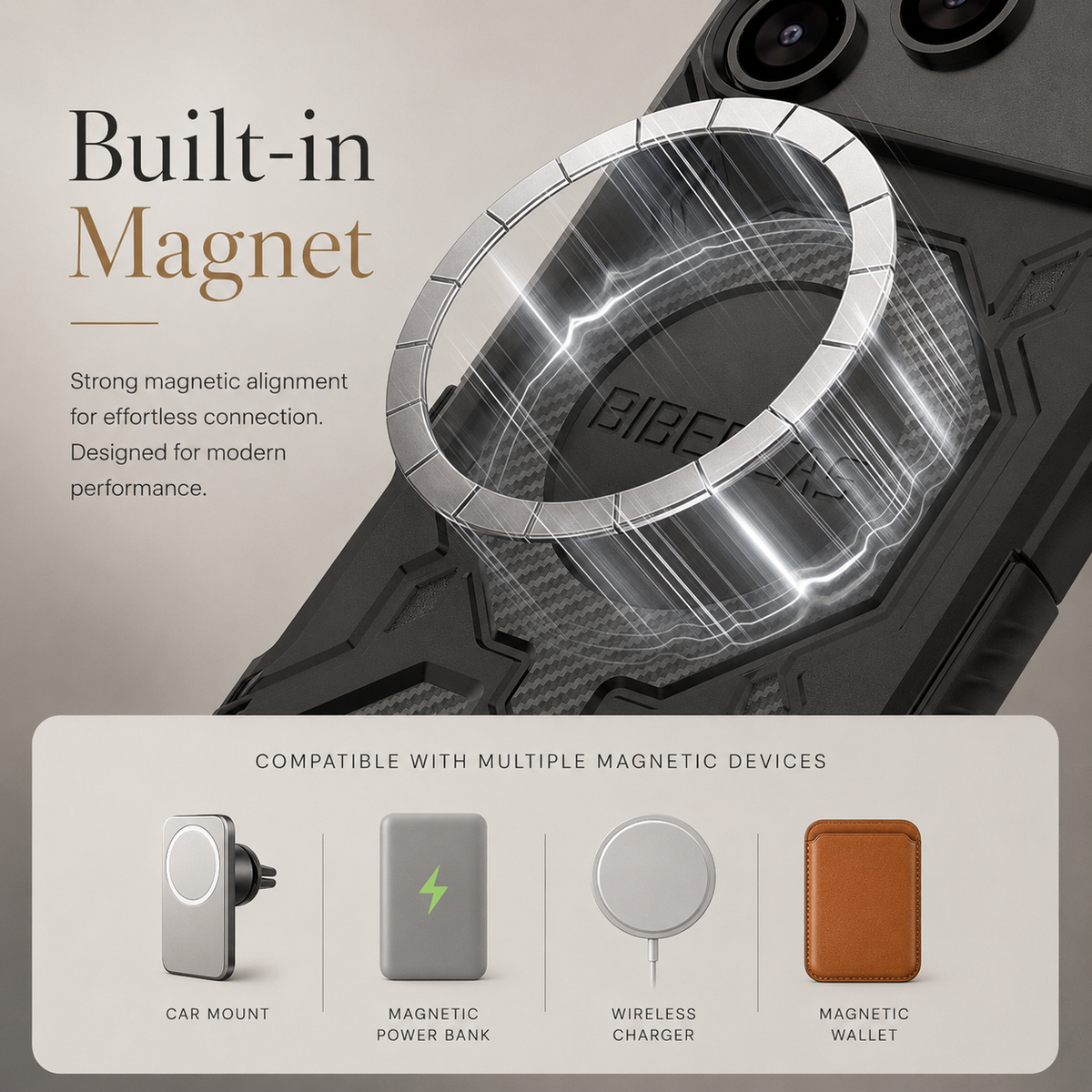 Premium iPhone Case MagSafe Military Armor Magnetic Shockproof PC TPU Anti Drop Protective Cover Reinforced Bumper Wireless Charging Rugged Slim Case