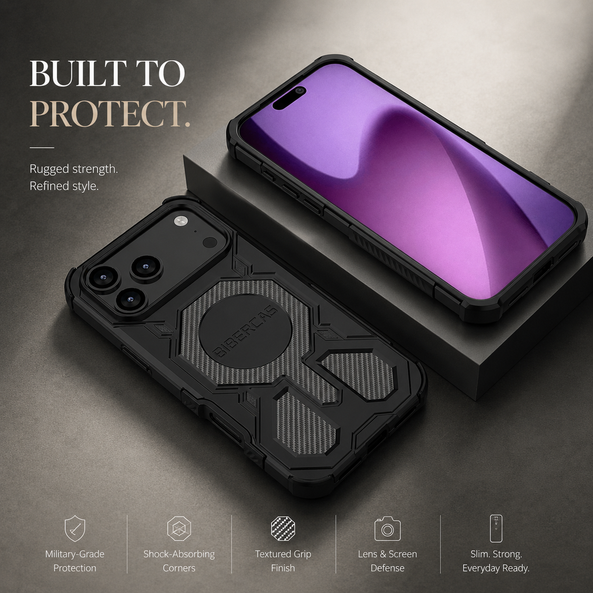 Premium iPhone Case MagSafe Military Armor Magnetic Shockproof PC TPU Anti Drop Protective Cover Reinforced Bumper Wireless Charging Rugged Slim Case