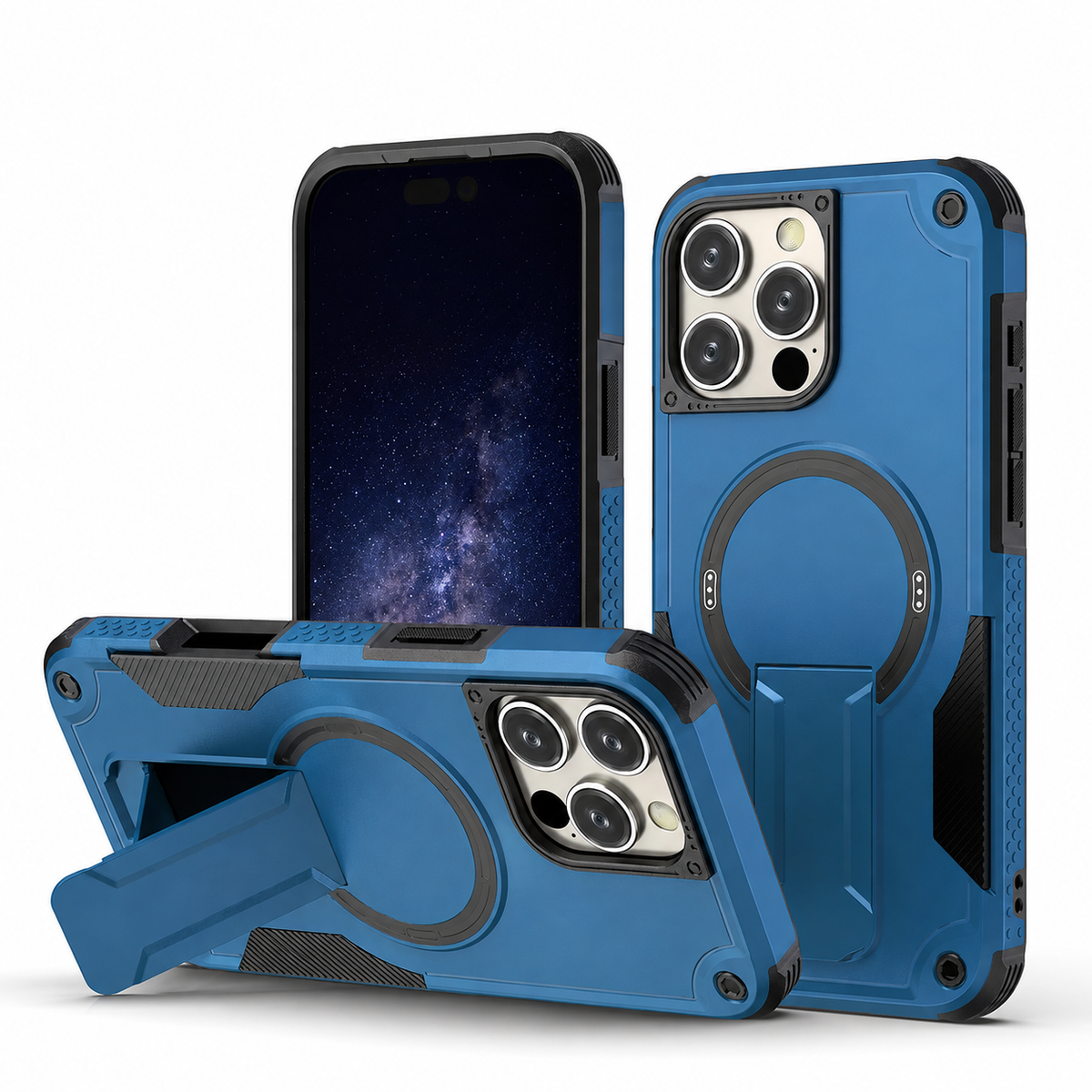 Premium iPhone Case MagSafe Military Shockproof Magnetic Invisible Stand Anti Drop Protective Cover Anti Scratch Non Slip Slim Reinforced Bumper Case