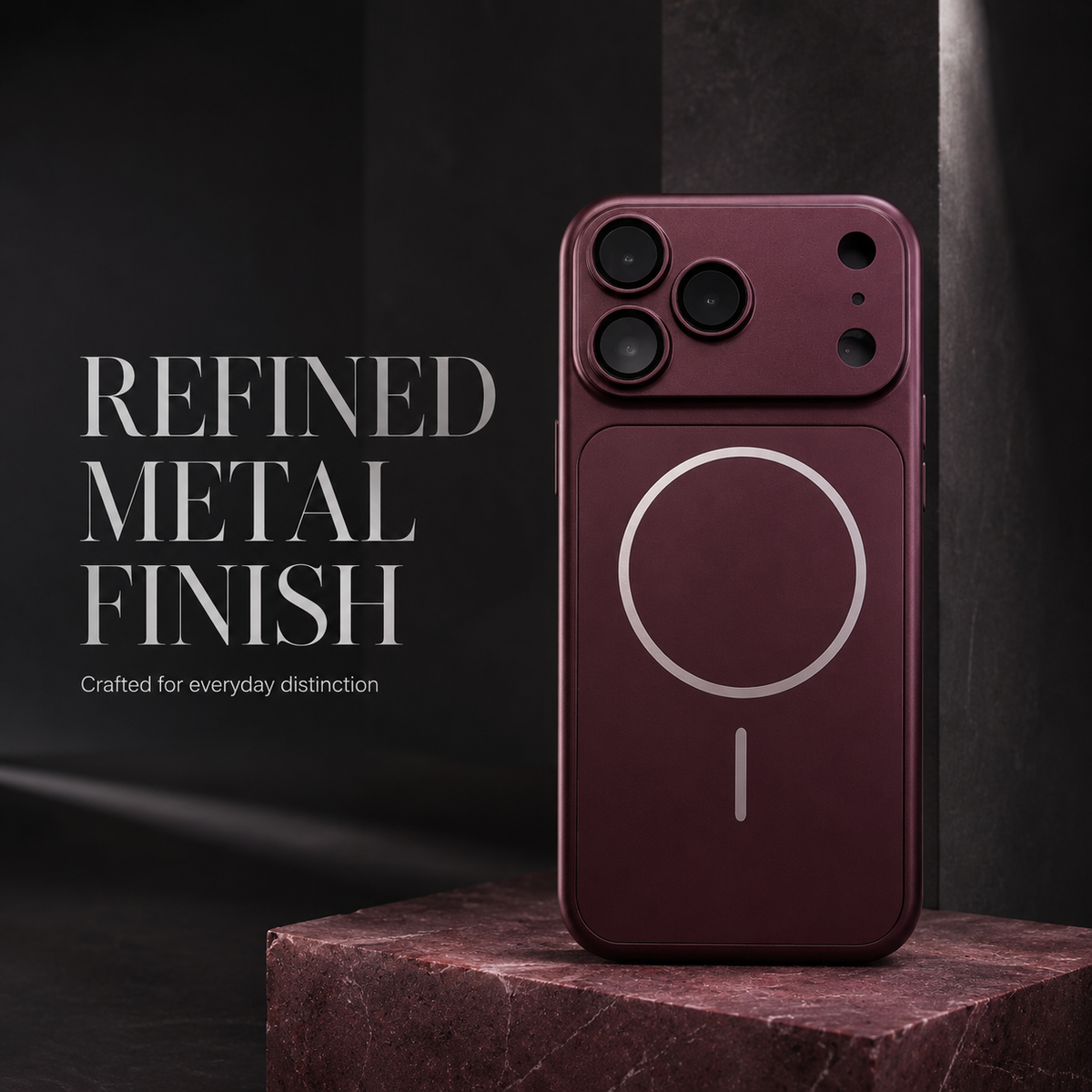 Premium iPhone Case MagSafe Original Metal Color Large Window Plating Magnetic Shockproof Rugged Slim Camera Protective Bumper Cover Case Design
