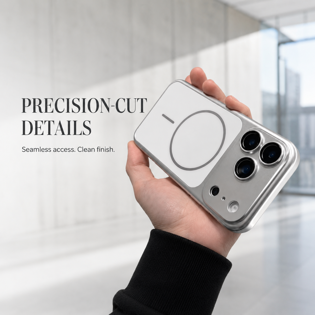 Premium iPhone Case MagSafe Original Metal Color Large Window Plating Magnetic Shockproof Rugged Slim Camera Protective Bumper Cover Case Design