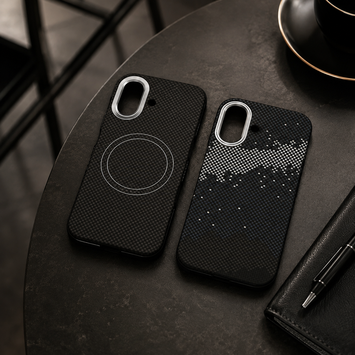 Premium iPhone Case MagSafe Real Carbon Fiber Cover Aramid Kevlar Ultra Thin Shockproof Matte Anti Fingerprint Full Coverage Slim Lightweight Design