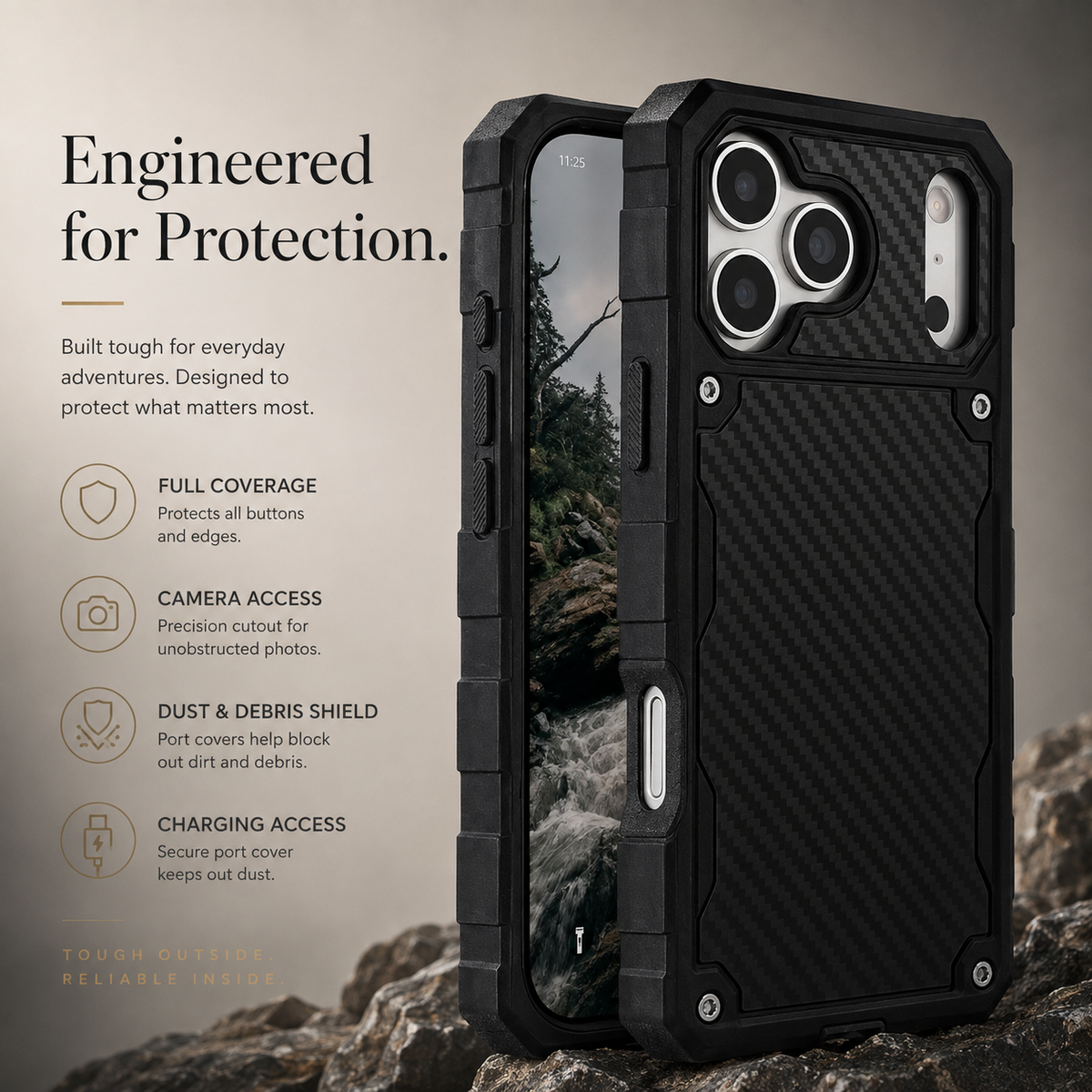 Premium iPhone Case MagSafe Rugged Heavy Duty Shockproof Protective Cover Reinforced Drop Protection Anti Scratch Anti Fingerprint Non Slip Full Coverage