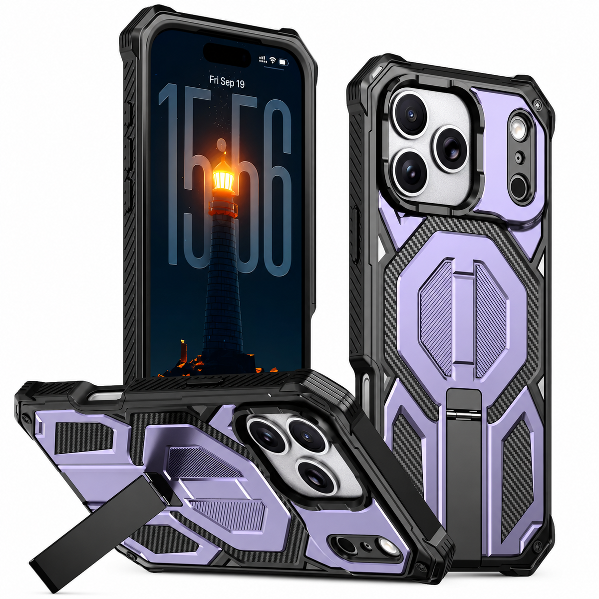 Premium iPhone Case MagSafe Rugged Magnetic Metal Kickstand Shockproof PC TPU Armor Anti Scratch Matte Non Slip Heavy Duty Protective Cover