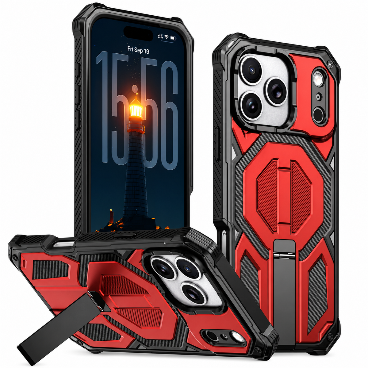Premium iPhone Case MagSafe Rugged Magnetic Metal Kickstand Shockproof PC TPU Armor Anti Scratch Matte Non Slip Heavy Duty Protective Cover