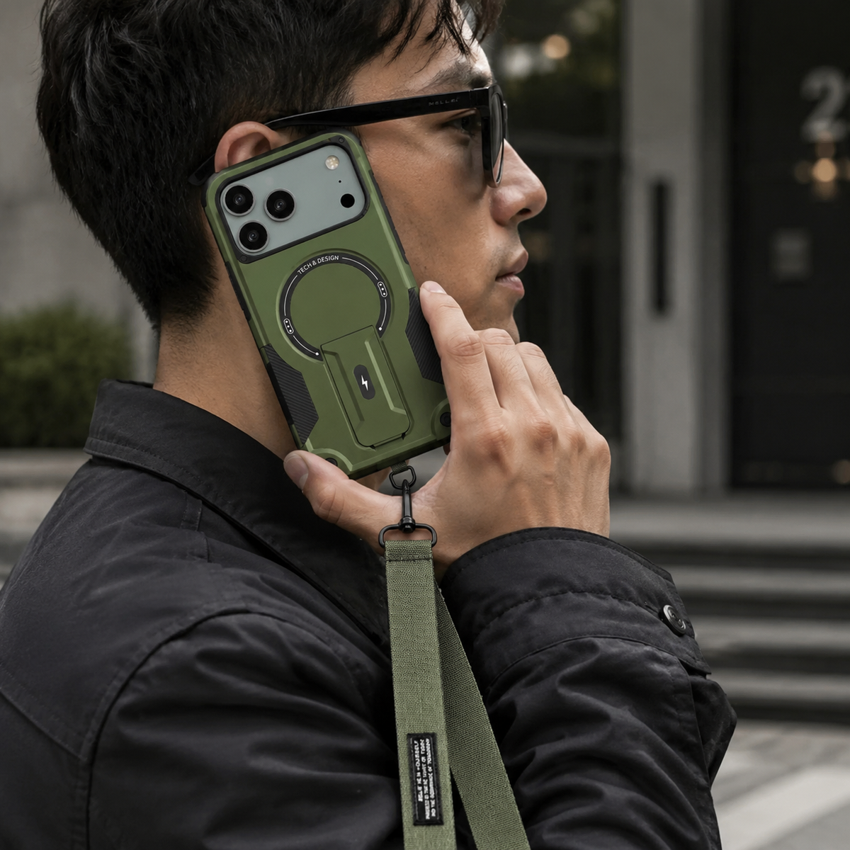 Premium iPhone Case MagSafe Rugged Shockproof Armor Cover Magnetic Kickstand Crossbody Lanyard PC TPU Anti Slip Camera Protection Heavy Duty