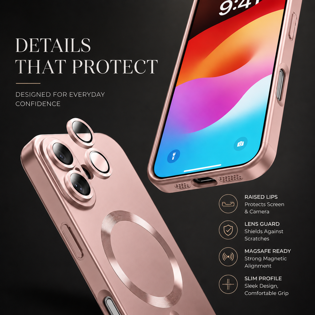 Premium iPhone Case MagSafe Silicone Cover Full Coverage Camera Protection Shockproof Anti Fingerprint Matte Soft Touch Slim Magnetic Anti Slip Grip Design