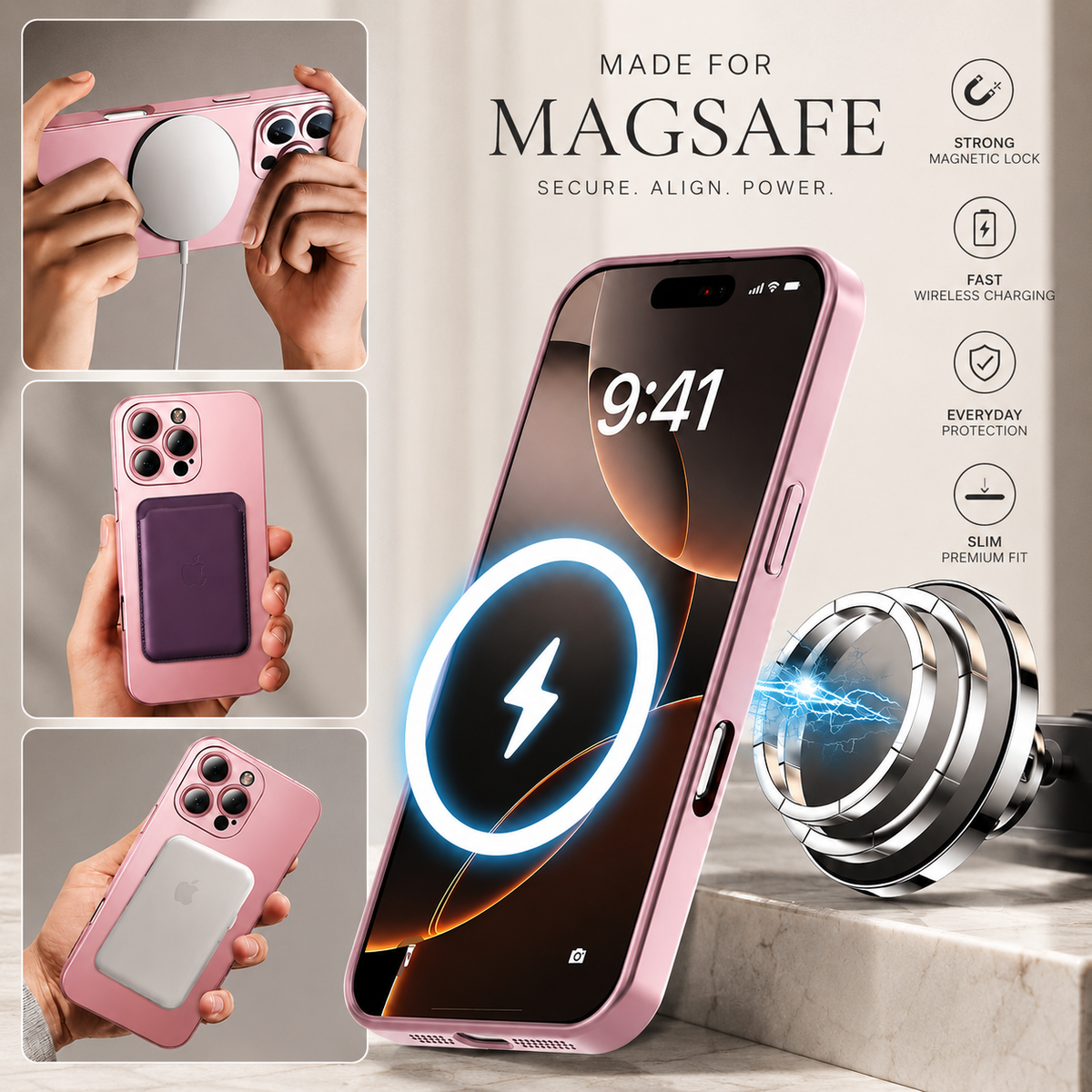 Premium iPhone Case MagSafe Silicone Cover Full Coverage Camera Protection Shockproof Anti Fingerprint Matte Soft Touch Slim Magnetic Anti Slip Grip Design