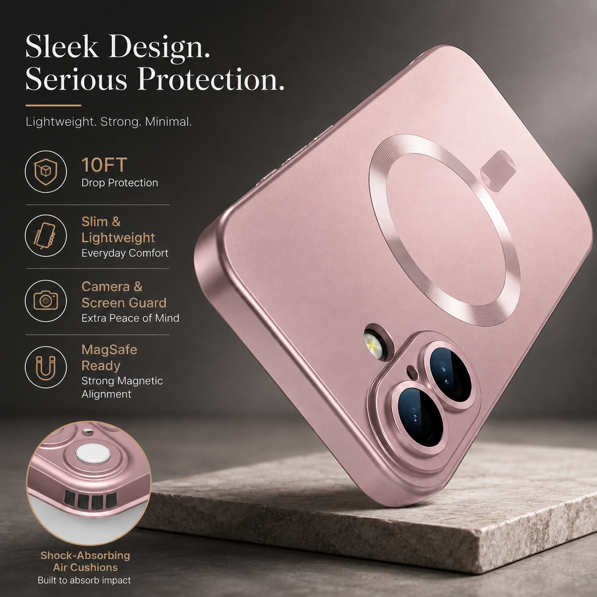 Premium iPhone Case MagSafe Silicone Cover Full Coverage Camera Protection Shockproof Anti Fingerprint Matte Soft Touch Slim Magnetic Anti Slip Grip Design