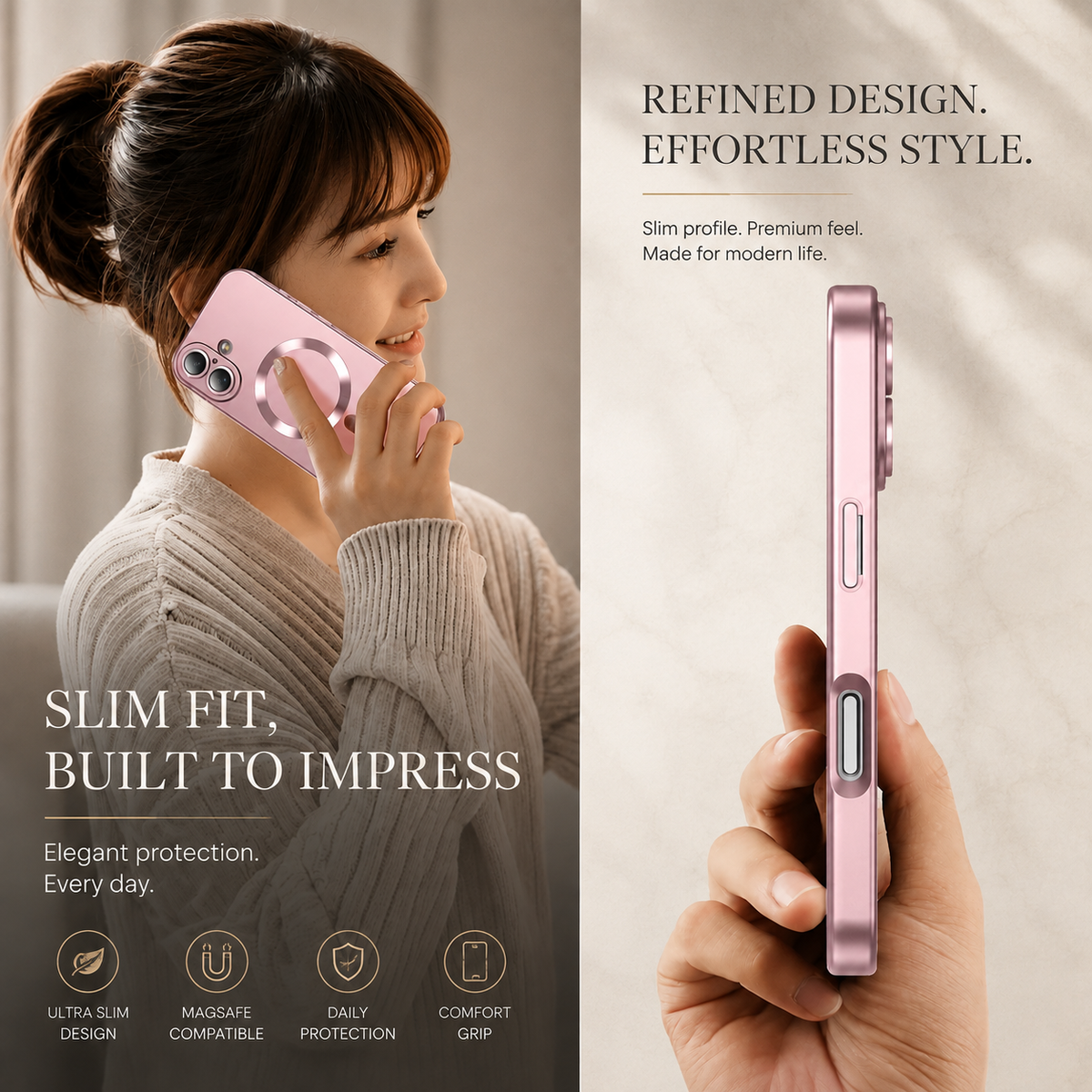 Premium iPhone Case MagSafe Silicone Cover Full Coverage Camera Protection Shockproof Anti Fingerprint Matte Soft Touch Slim Magnetic Anti Slip Grip Design