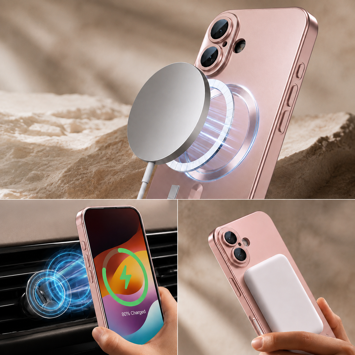 Premium iPhone Case MagSafe Silicone Cover Full Coverage Camera Protection Shockproof Anti Fingerprint Matte Soft Touch Slim Magnetic Anti Slip Grip Design