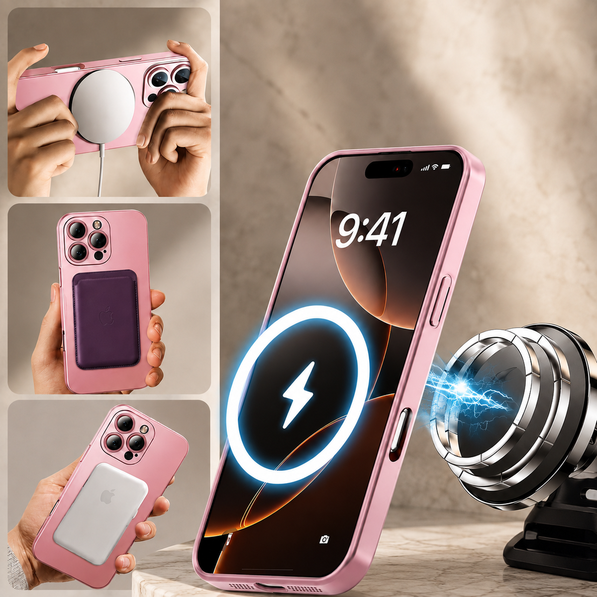 Premium iPhone Case MagSafe Silicone Cover Full Coverage Camera Protection Shockproof Anti Fingerprint Matte Soft Touch Slim Magnetic Anti Slip Grip Design