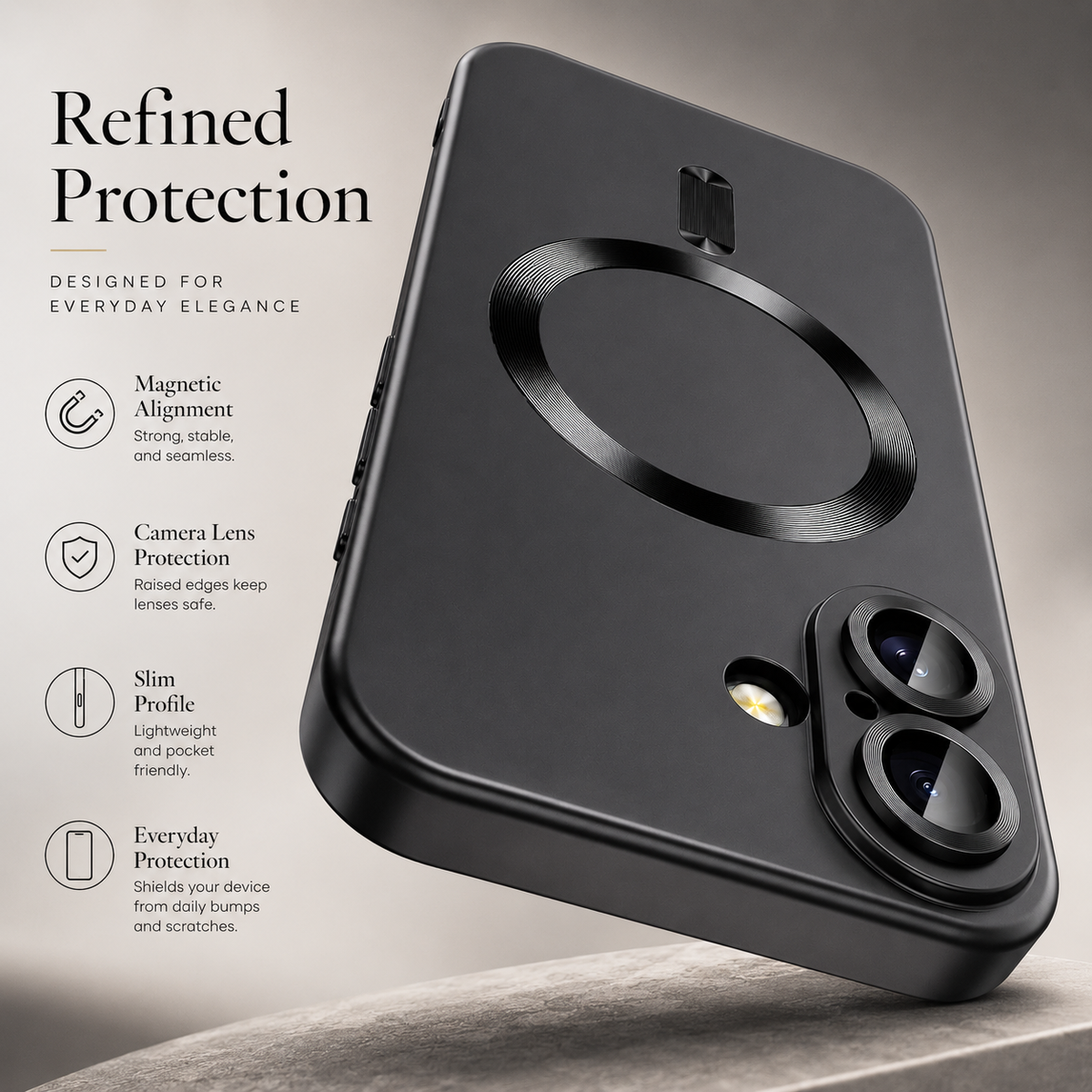 Premium iPhone Case MagSafe Silicone Cover Full Coverage Camera Protection Shockproof Anti Fingerprint Matte Soft Touch Slim Magnetic Anti Slip Grip Design