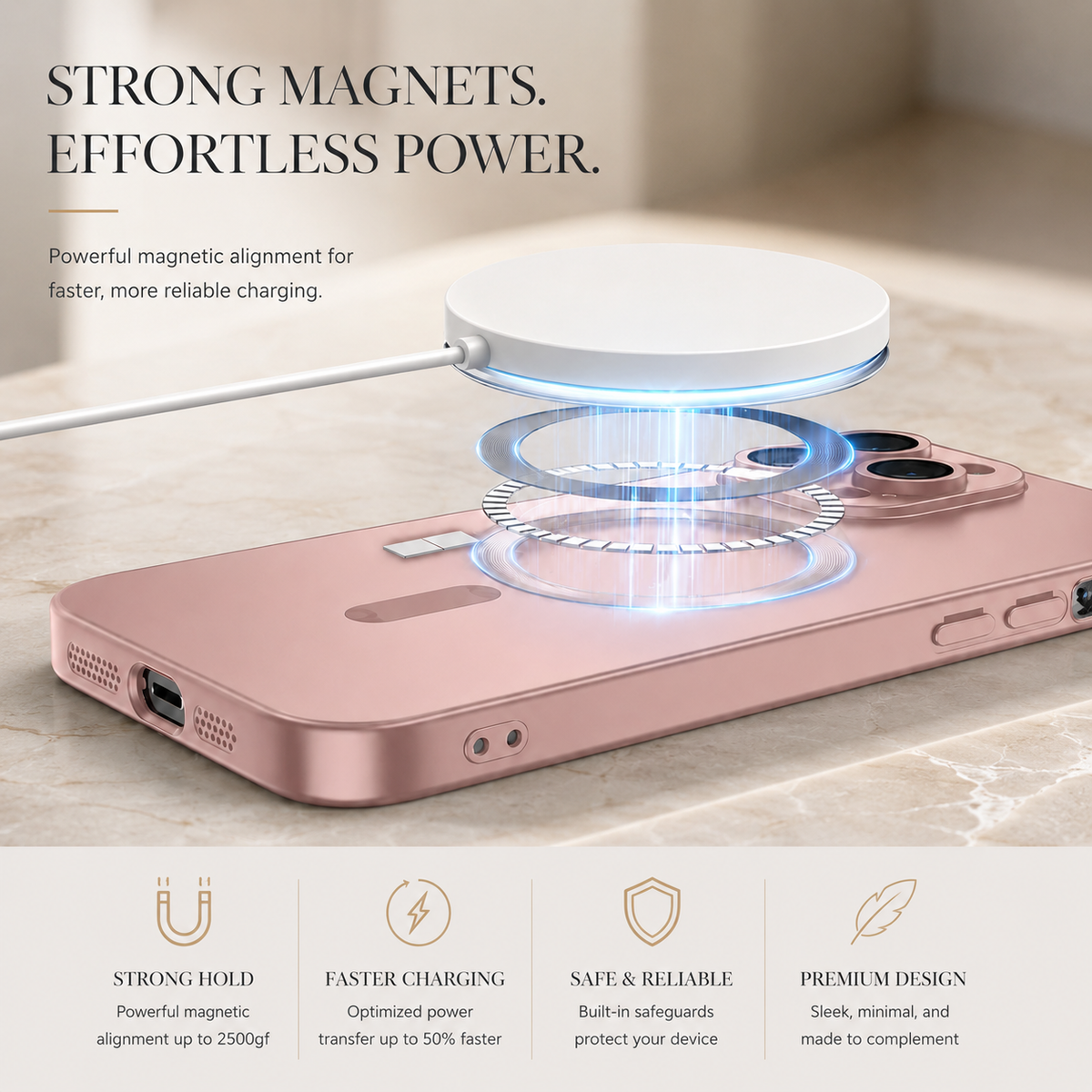 Premium iPhone Case MagSafe Silicone Cover Full Coverage Camera Protection Shockproof Anti Fingerprint Matte Soft Touch Slim Magnetic Anti Slip Grip Design