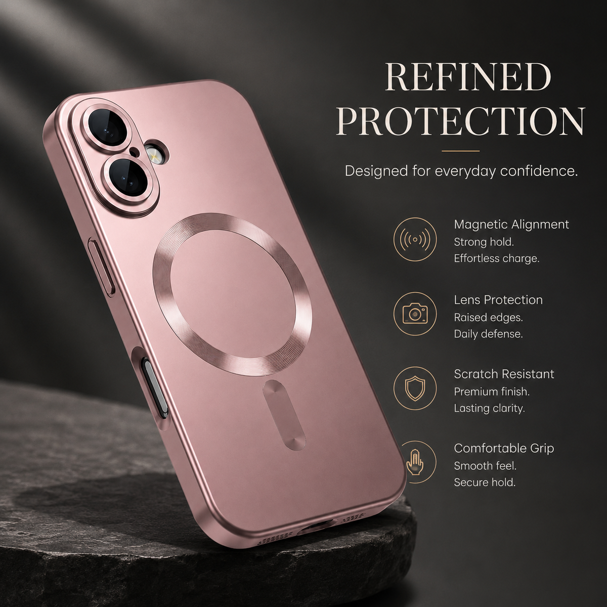 Premium iPhone Case MagSafe Silicone Cover Full Coverage Camera Protection Shockproof Anti Fingerprint Matte Soft Touch Slim Magnetic Anti Slip Grip Design