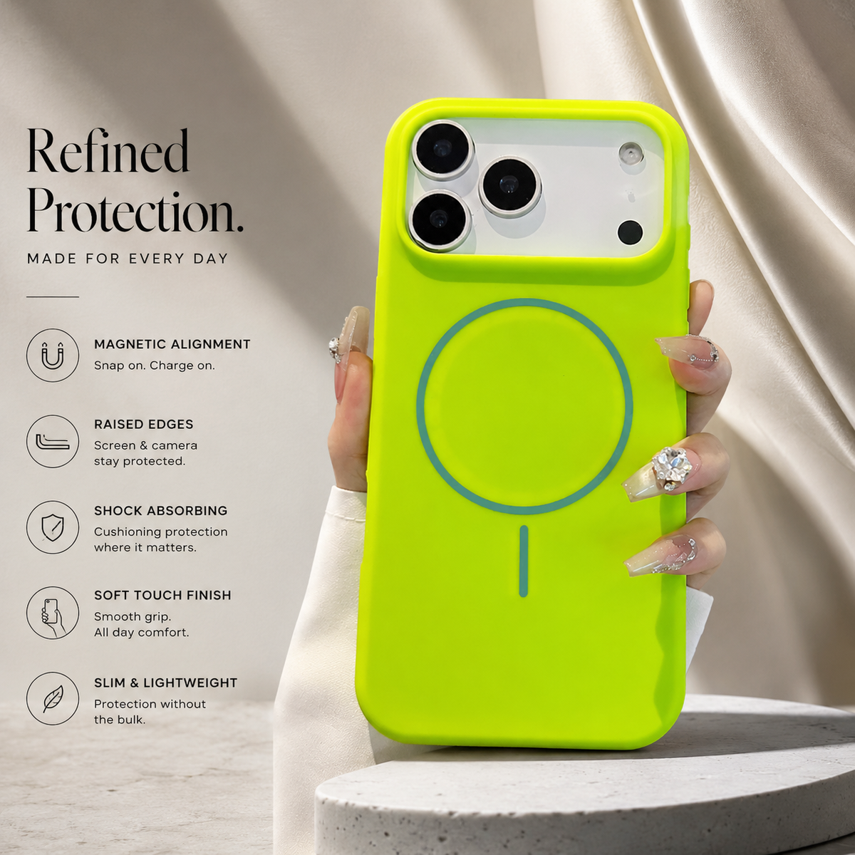 Premium iPhone Case MagSafe Silicone Magnetic Wireless Charging Shockproof Protective Cover Solid Color Soft Touch Non Slip Slim Lightweight Bumper Case