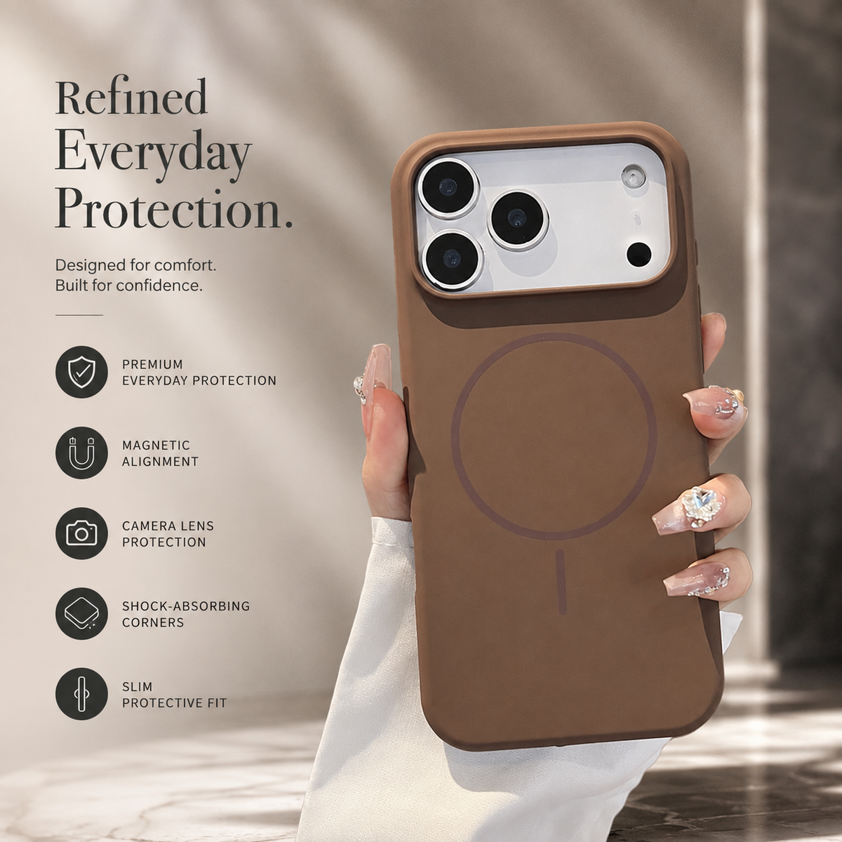 Premium iPhone Case MagSafe Silicone Magnetic Wireless Charging Shockproof Protective Cover Solid Color Soft Touch Non Slip Slim Lightweight Bumper Case