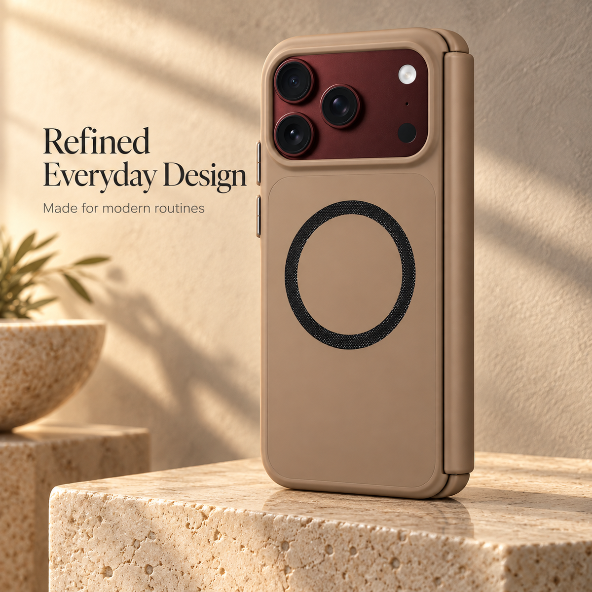 Premium iPhone Case MagSafe Skin Feel Magnetic Hinge Protection Tempered Film PC TPU Full Coverage Shockproof Slim Protective Foldable Cover Case