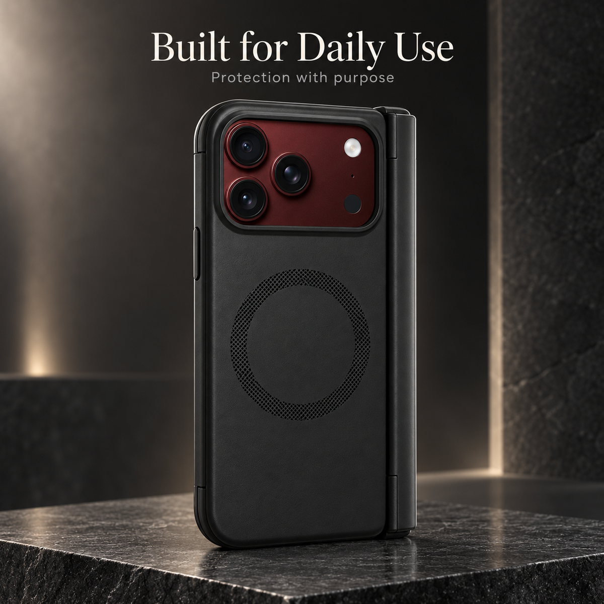 Premium iPhone Case MagSafe Skin Feel Magnetic Hinge Protection Tempered Film PC TPU Full Coverage Shockproof Slim Protective Foldable Cover Case