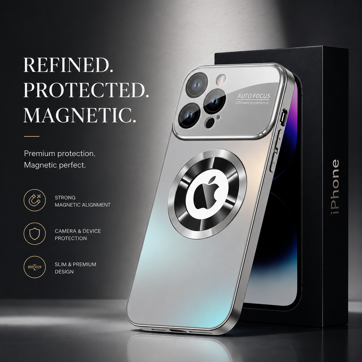 Premium iPhone Case MagSafe Tempered Glass Matte Magnetic Wireless Charging Shockproof Anti Scratch Non Slip Slim Protective Bumper Cover Case Design