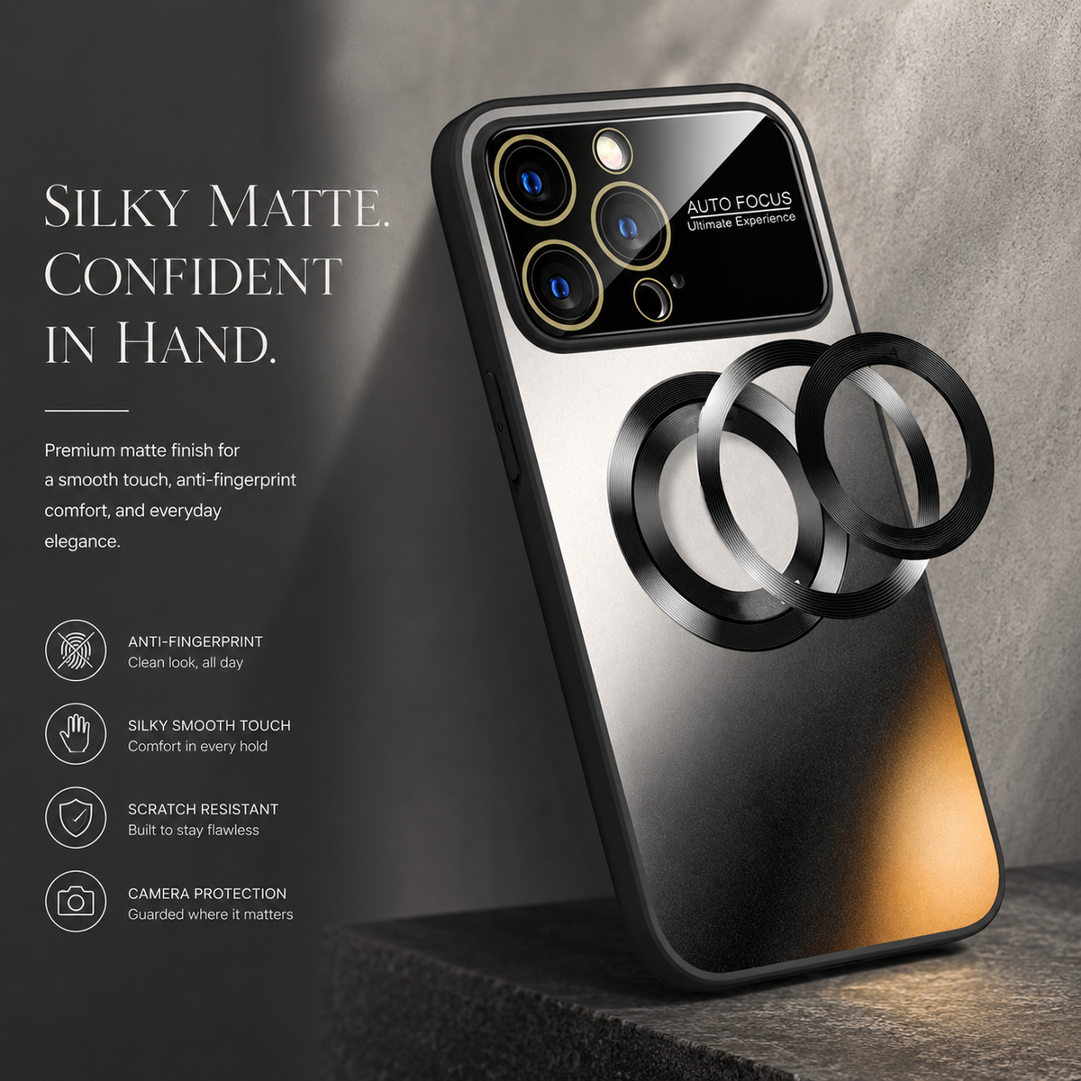 Premium iPhone Case MagSafe Tempered Glass Matte Magnetic Wireless Charging Shockproof Anti Scratch Non Slip Slim Protective Bumper Cover Case Design