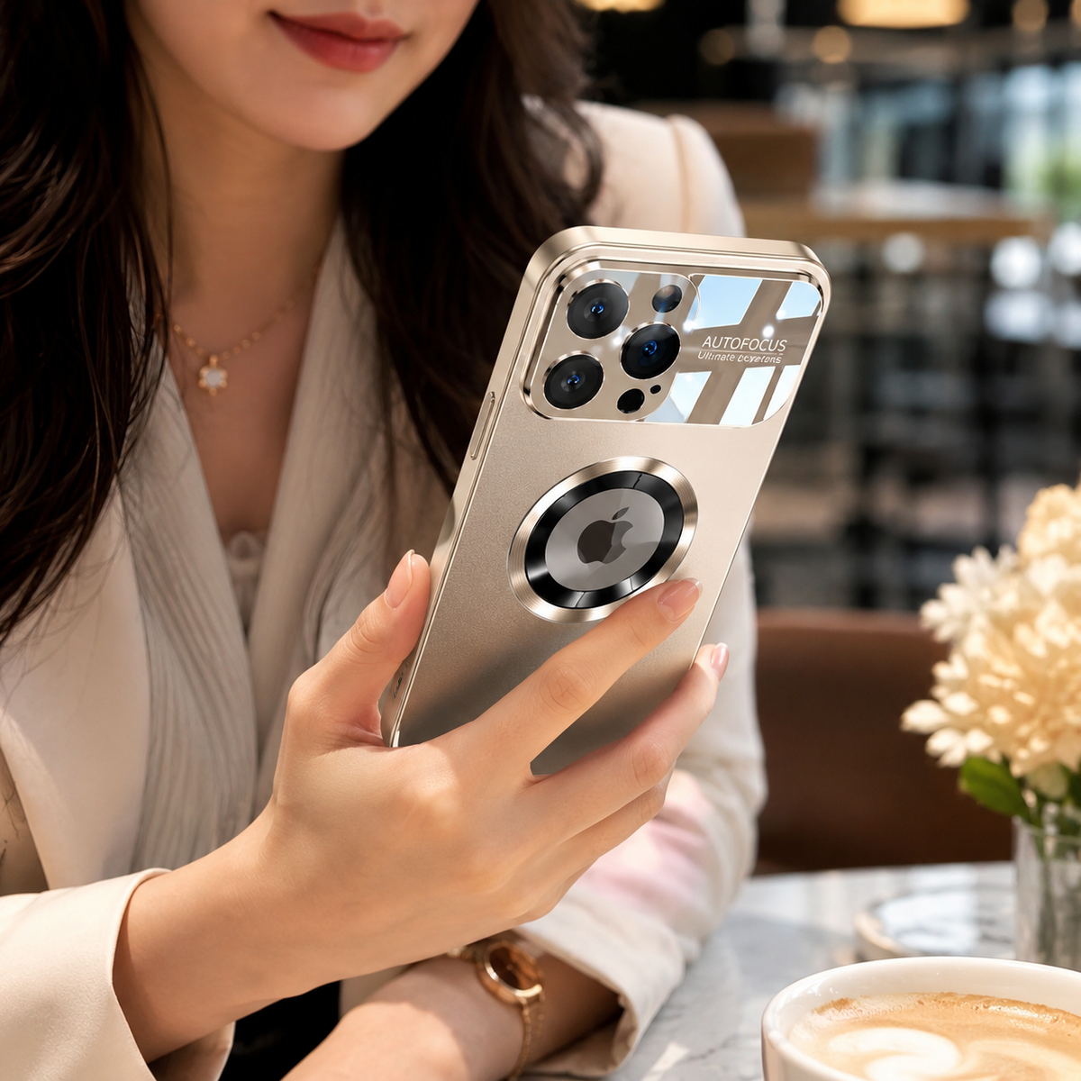 Premium iPhone Case MagSafe Titanium Metallic Magnetic Glass Camera Protector Shockproof PC TPU Wireless Charging Slim Protective Bumper Cover Case