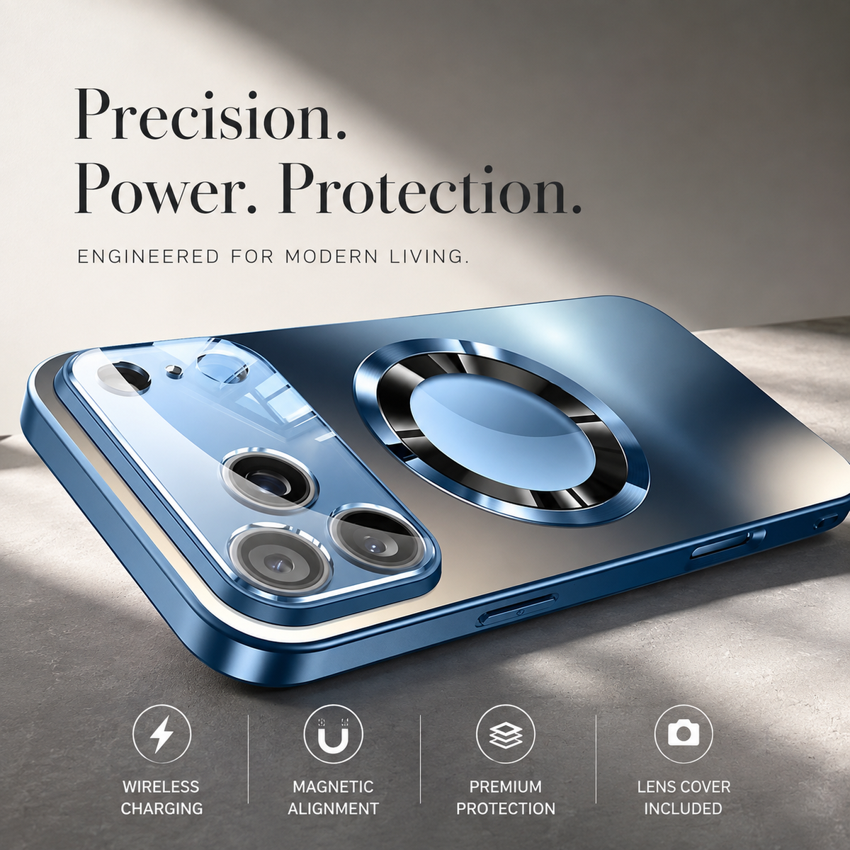 Premium iPhone Case MagSafe Titanium Metallic Magnetic PC TPU Protective Cover Glass Camera Lens Protection Shockproof Slim Wireless Charging Case Design