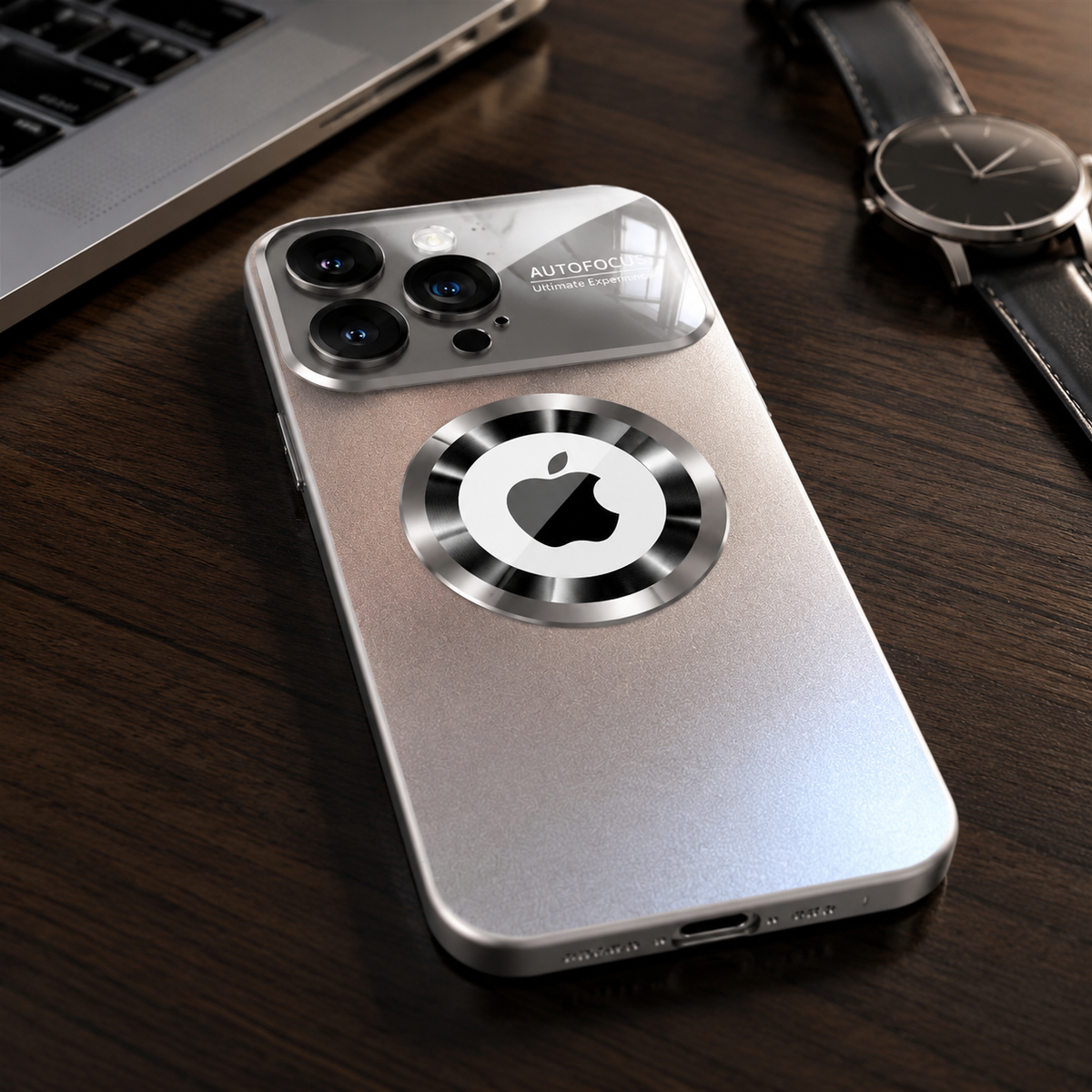Premium iPhone Case MagSafe Titanium Metallic Matte AG Glass Full Lens Protector Shockproof PC TPU Anti Scratch Non Slip Lightweight Protective Bumper