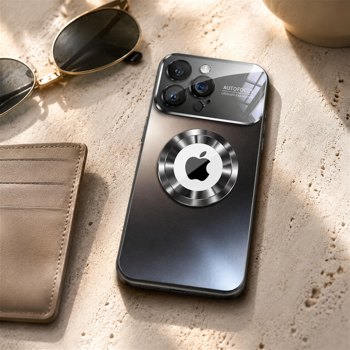 Premium iPhone Case MagSafe Titanium Metallic Matte AG Glass Full Lens Protector Shockproof PC TPU Anti Scratch Non Slip Lightweight Protective Bumper
