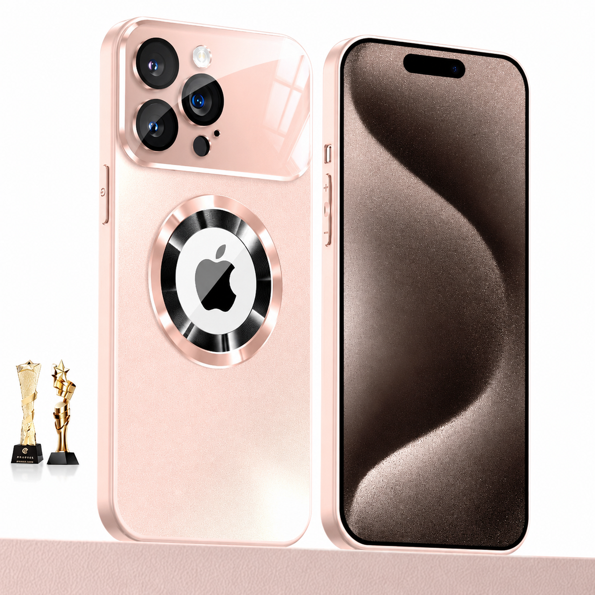 Premium iPhone Case MagSafe Titanium Metallic Matte AG Glass Full Lens Protector Shockproof PC TPU Anti Scratch Non Slip Lightweight Protective Bumper