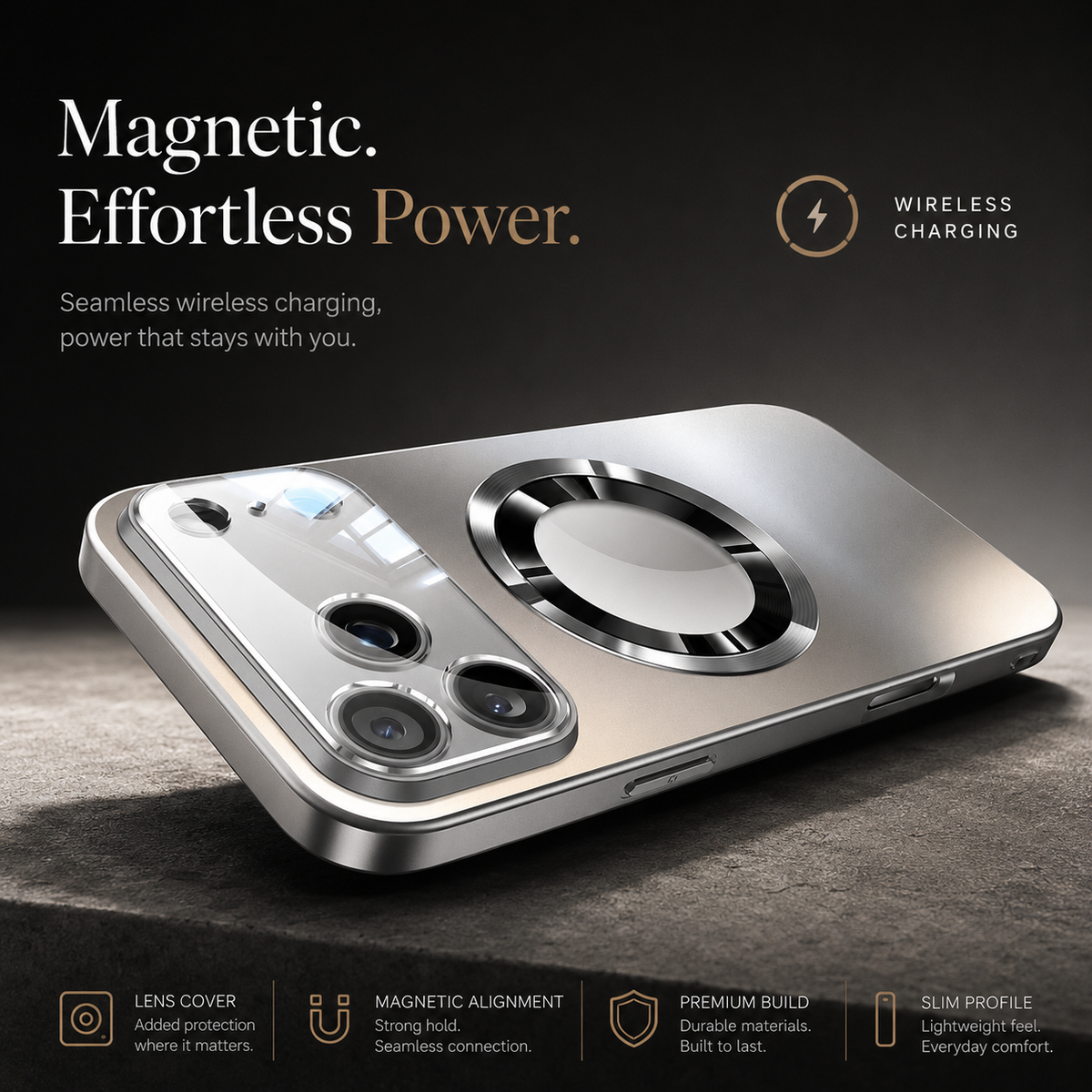 Premium iPhone Case MagSafe Titanium Metallic Matte Magnetic Glass Lens Protection PC TPU Shockproof Slim Anti Scratch Protective Back Cover Case Design