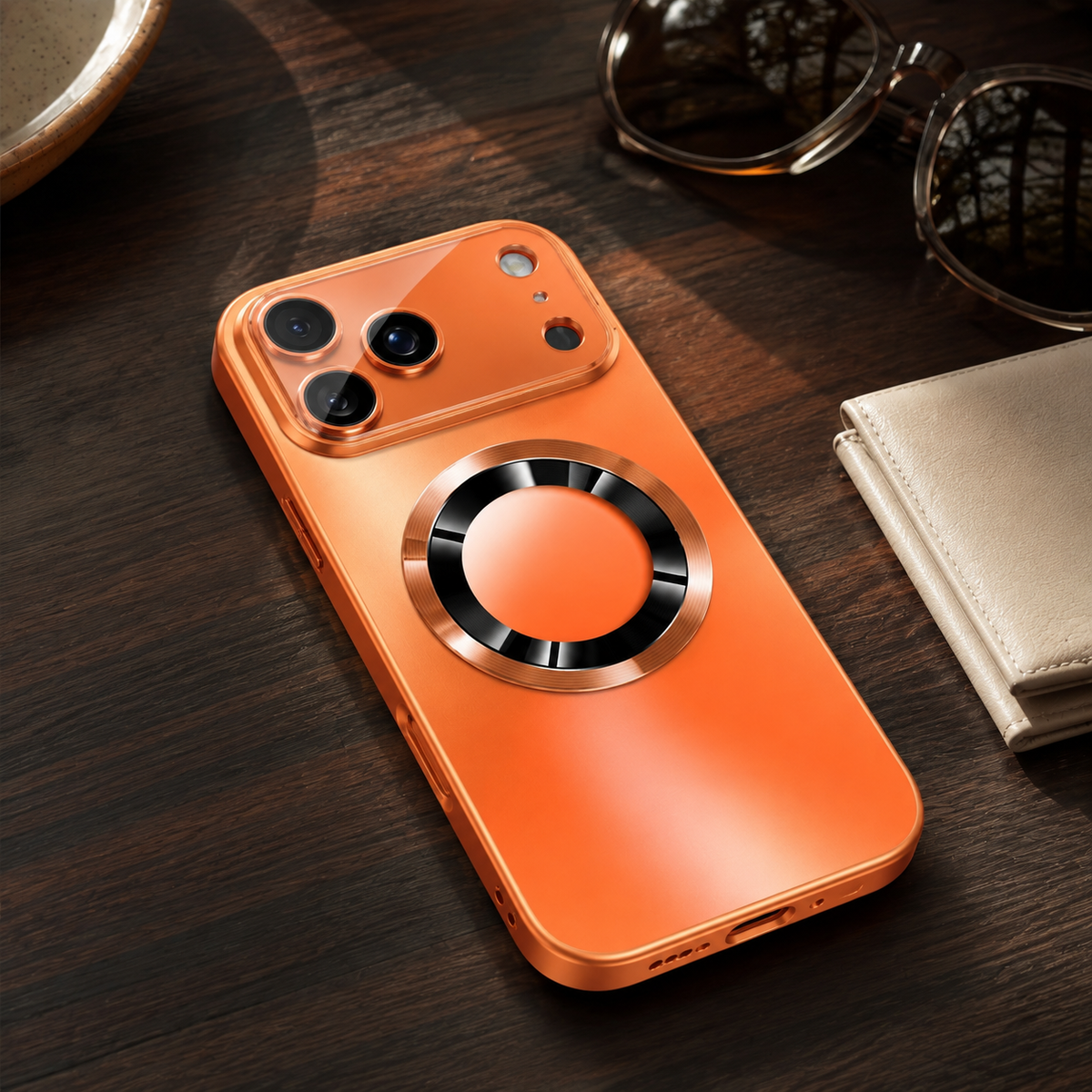Premium iPhone Case MagSafe Titanium Metallic Matte Magnetic Glass Lens Protection PC TPU Shockproof Slim Anti Scratch Protective Back Cover Case Design