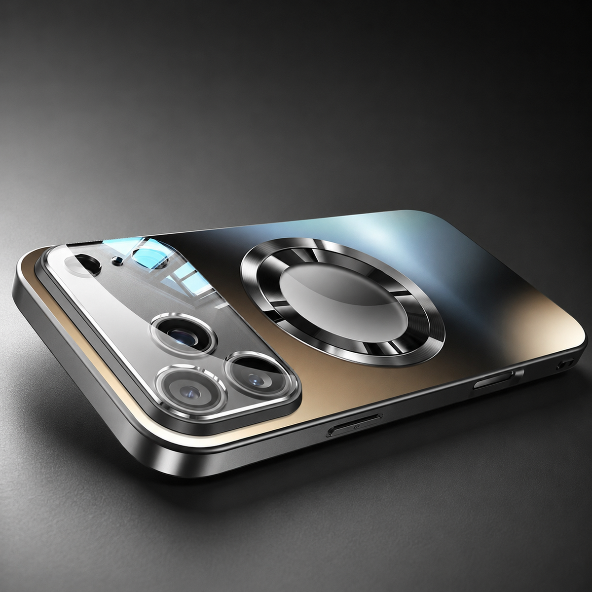 Premium iPhone Case MagSafe Titanium Metallic Matte Magnetic Glass Lens Protection PC TPU Shockproof Slim Anti Scratch Protective Back Cover Case Design