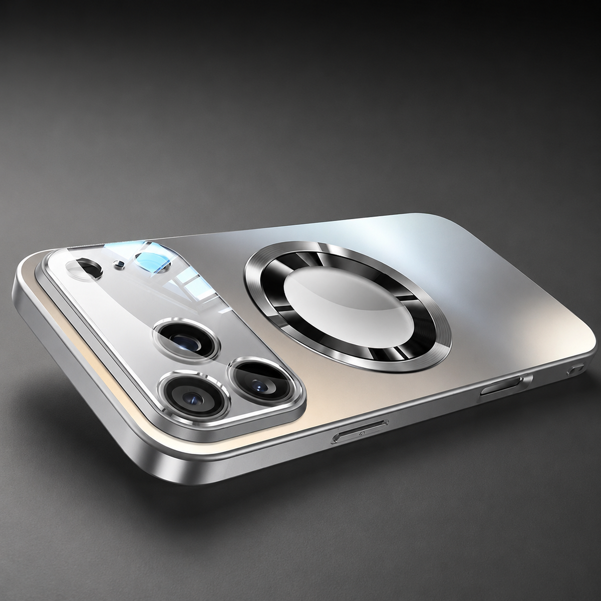 Premium iPhone Case MagSafe Titanium Metallic Matte Magnetic Glass Lens Protection PC TPU Shockproof Slim Anti Scratch Protective Back Cover Case Design
