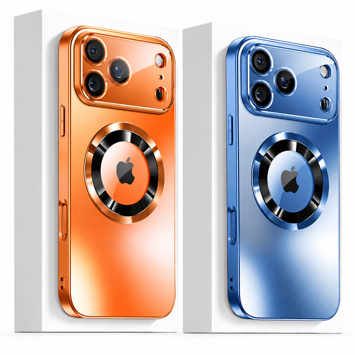 Premium iPhone Case MagSafe Titanium Metallic Matte Magnetic Glass Lens Protection PC TPU Shockproof Slim Anti Scratch Protective Back Cover Case Design