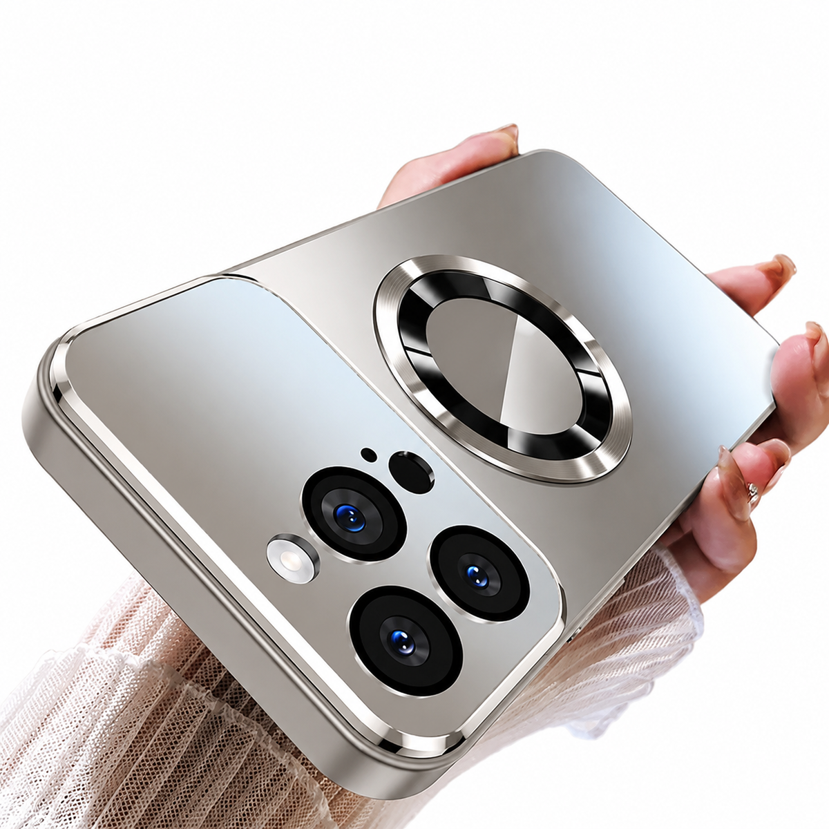 Premium iPhone Case MagSafe Titanium Metallic Matte Magnetic PC TPU Wireless Charging Shockproof Slim Anti Scratch Lightweight Protective Cover Case