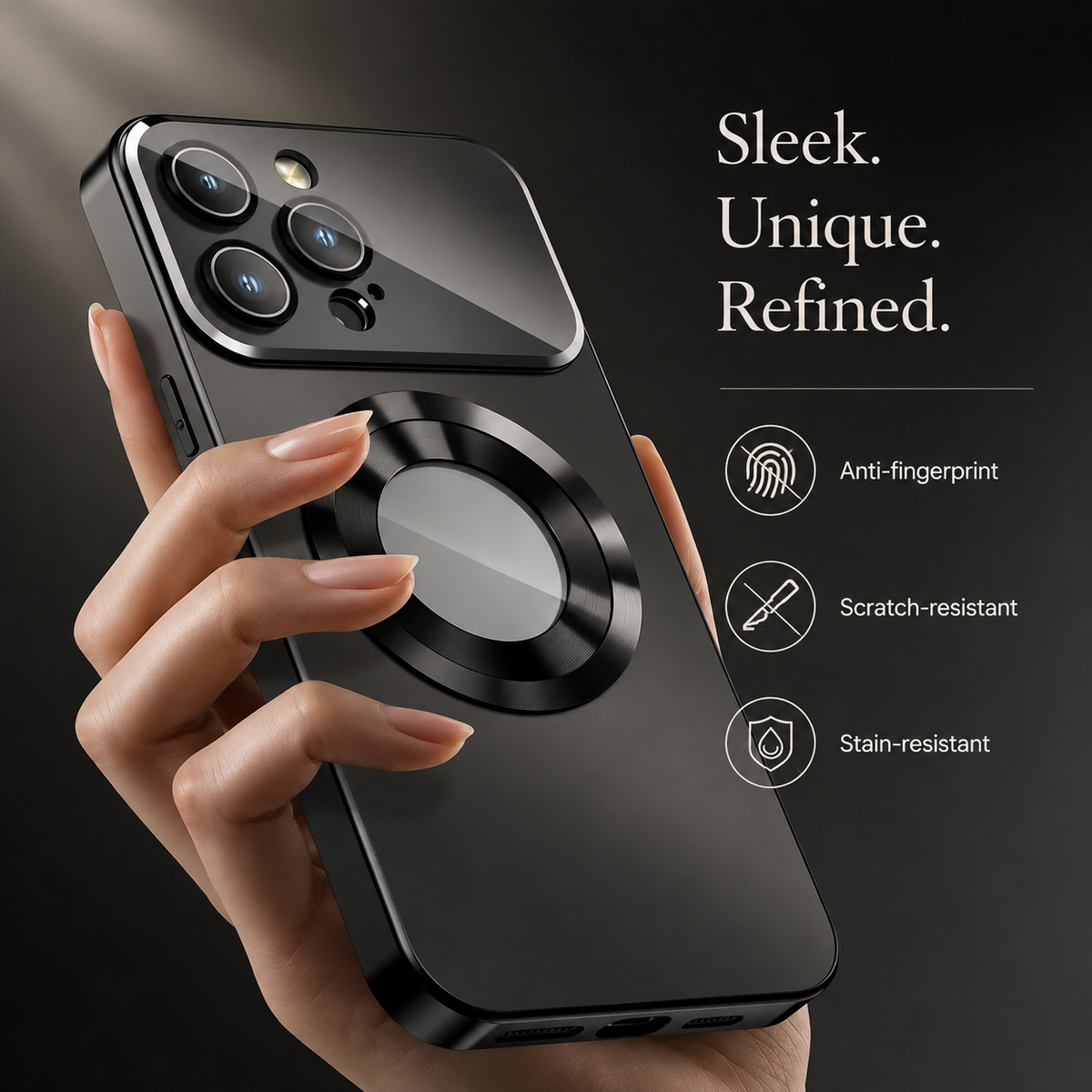 Premium iPhone Case MagSafe Titanium Metallic Matte Shockproof Protective Cover Camera Lens Protection PC Silicone Anti Fingerprint Non Slip Slim Magnetic
