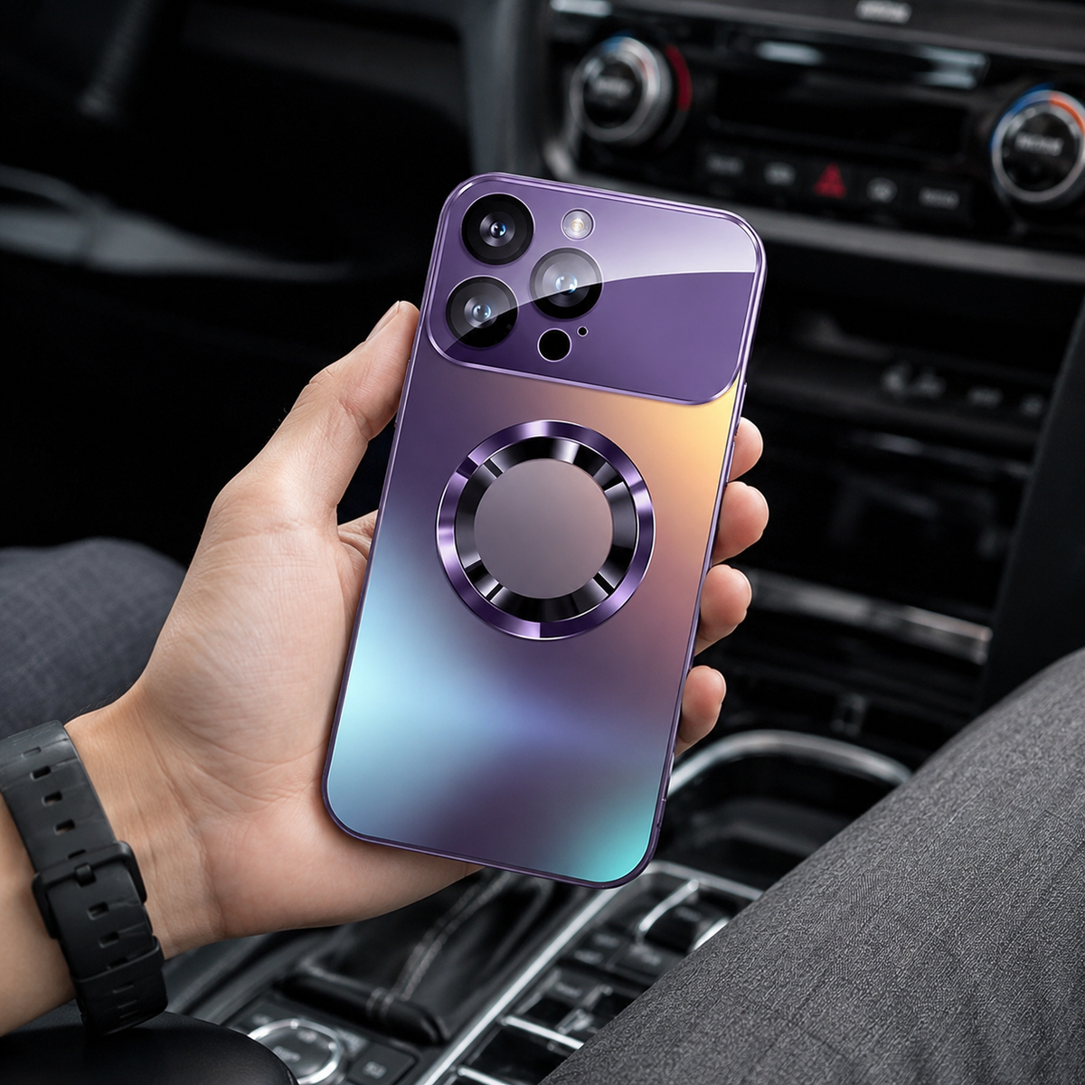 Premium iPhone Case MagSafe Titanium Metallic Matte Shockproof Protective Cover Camera Lens Protection PC Silicone Anti Fingerprint Non Slip Slim Magnetic